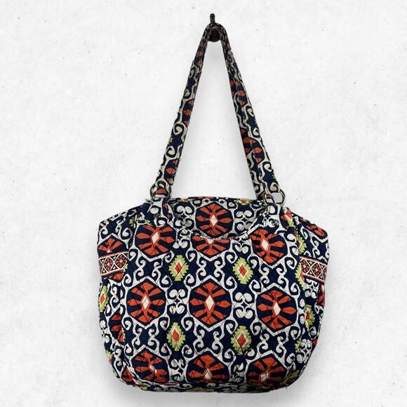 Vera Bradley Retired Pattern “Sun Valley” Tote Bag Blue White Orange Faded Color - Picture 1 of 8